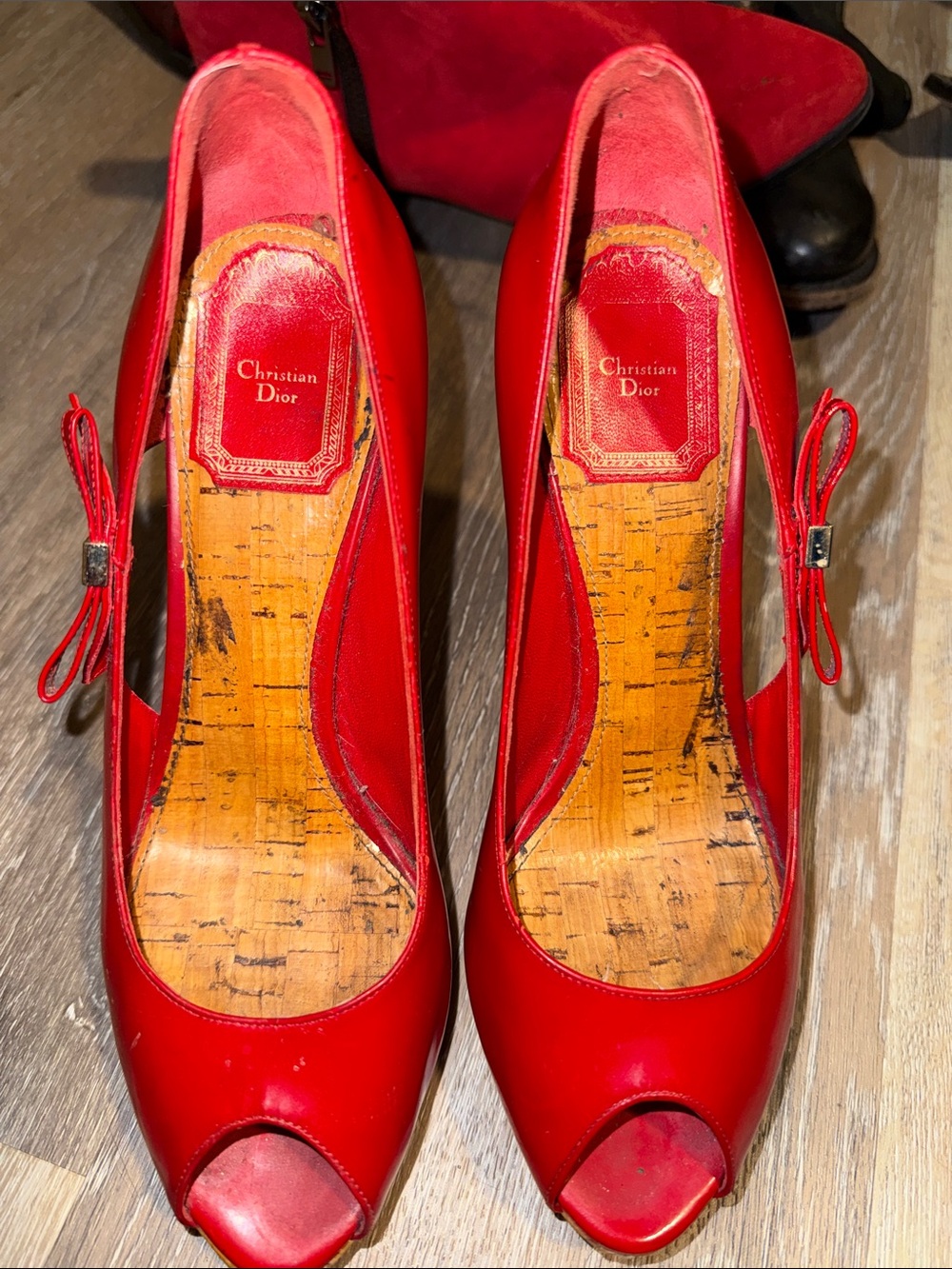 Dior Red Peep-Toe Women’s Pumps
